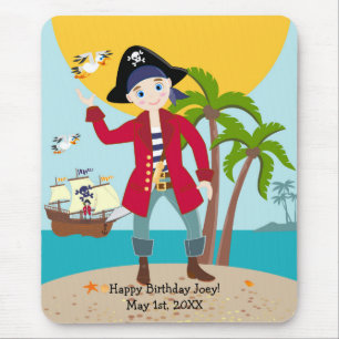Pirate kid birthday party mouse pad