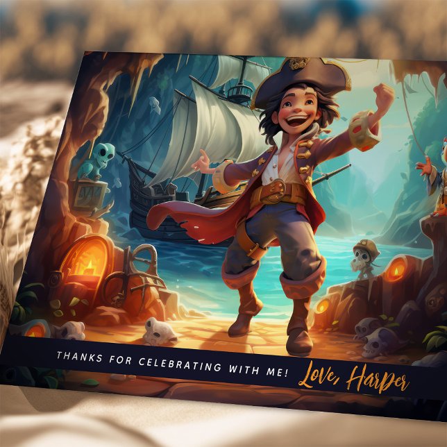 Pirate Kids Shore Adventure Thank You Card (Creator Uploaded)