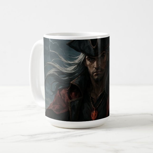 Pirate King Mug – Dark Fantasy Anime Coffee Cup (Front Left)