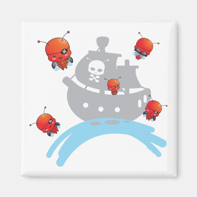 Pirate Ladybugs Magnet (Devant)