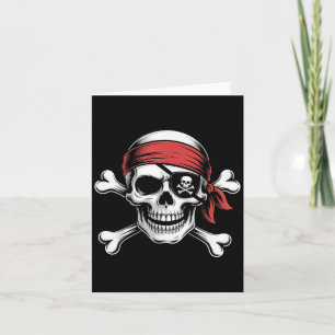 Pirate Lazy Skull Bandana Halloween Costume Men Bo Card