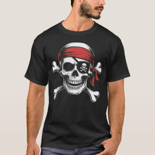 Pirate Lazy Skull Bandana Halloween Costume Men Bo T-Shirt