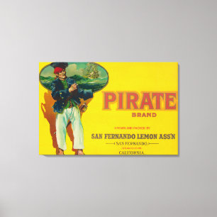 Pirate Lemon LabelSan Fernando, CA Canvas Print