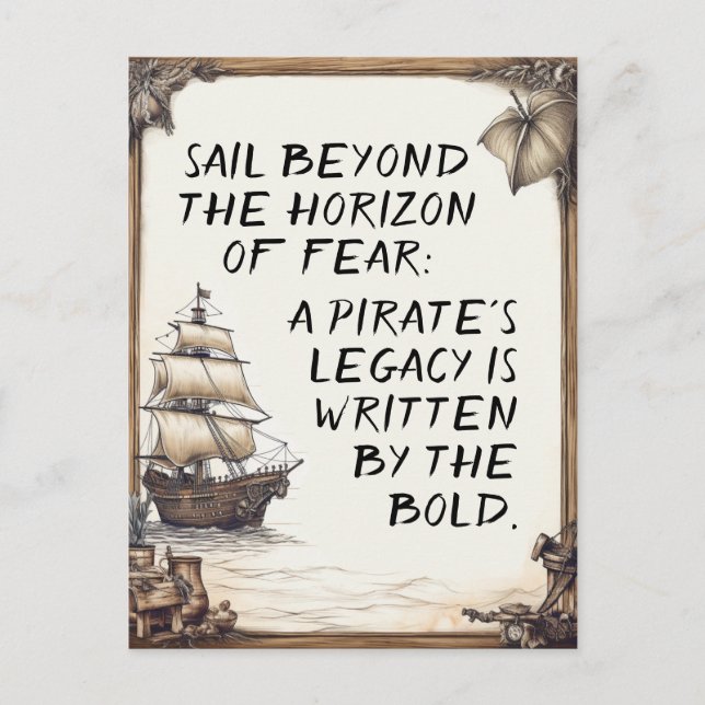Pirate life motivational words postcard (Front)
