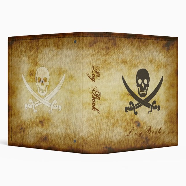 Pirate Log Book Custom 1.5" Binder (Background)