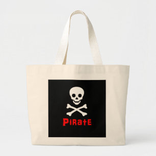 Pirate logo large tote bag