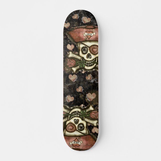 Pirate Love Graphic Skateboard (Front)