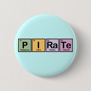 Pirate made of Elements 2 Inch Round Button