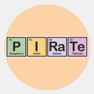 Pirate made of Elements Classic Round Sticker