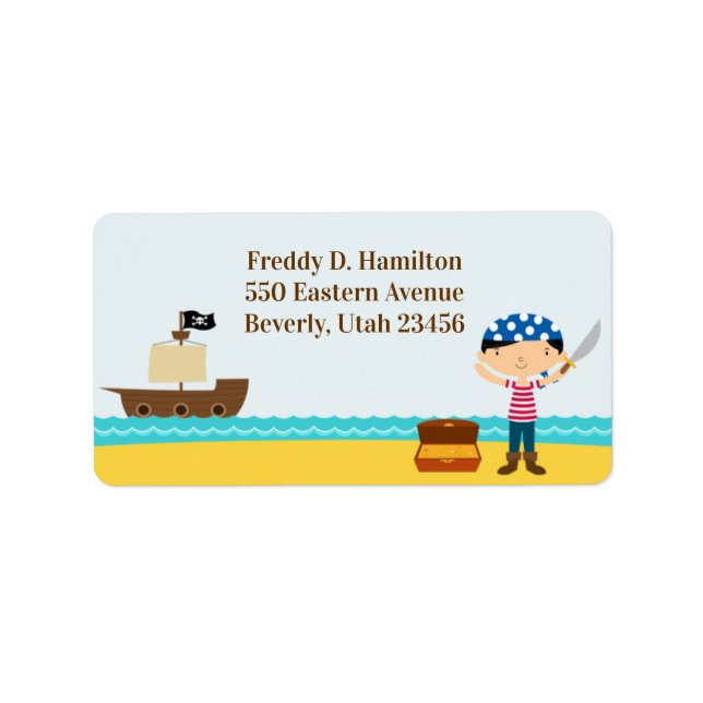 Pirate Mailing Shipping Address Labels (Front)