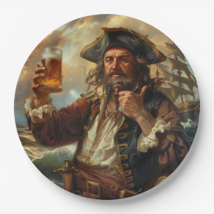 Pirate Man Cave Bar Beverage Tableware BBQ Paper Plate