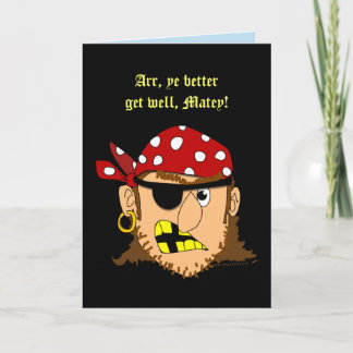 Pirate Man Funny Obtenez Bien Carte de voeux Modèl