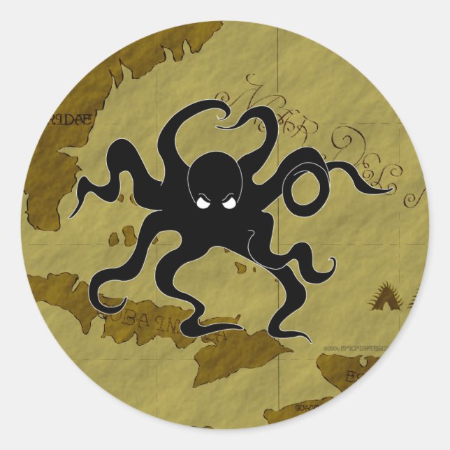 Pirate Map #1 Classic Round Sticker (Front)