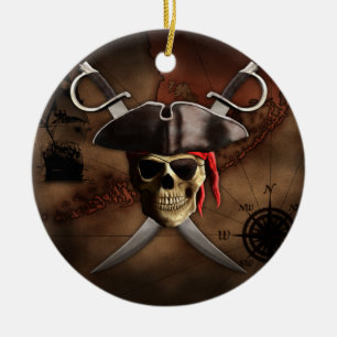 Pirate Map Ceramic Ornament