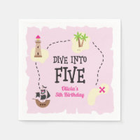 Pirate Map dive into five Pink 5th Birthday
