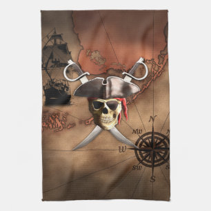 Pirate Map Kitchen Towel