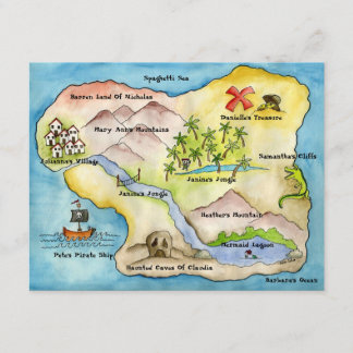 Pirate Map Party Invitation 4.25"x 5.5"