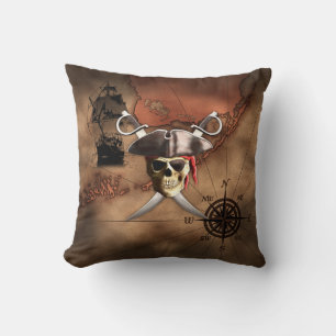 Pirate Map Throw Pillow