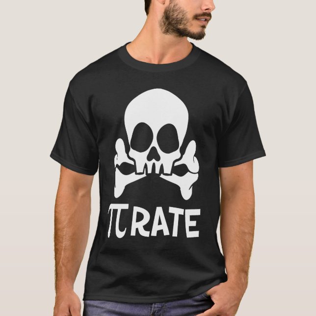 Pirate Mathematics Teacher Mathematician Math T-Shirt (Front)