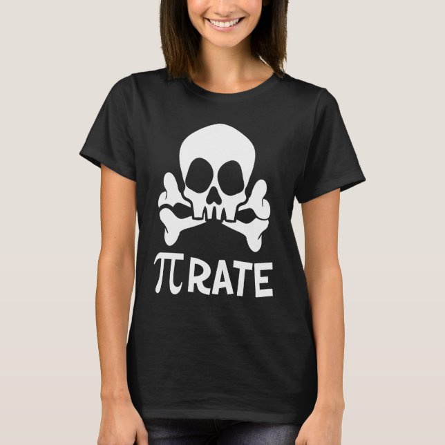 Pirate Mathematics Teacher Mathematician Math T-Shirt (Front)