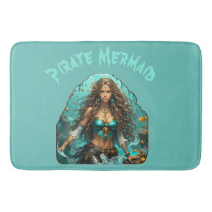 Pirate Mermaid Lady Thunder_Cove Bath Mat