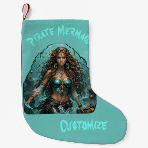 Pirate Mermaid Lady Thunder_Cove Small Christmas Stocking