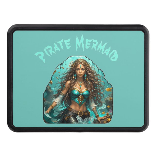 Pirate Mermaid Lady Thunder_Cove Trailer Hitch Cover (Front)