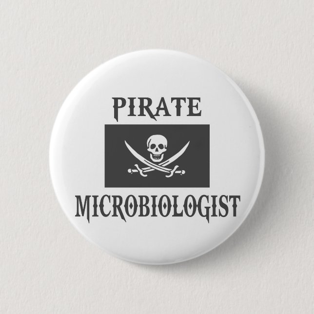 Pirate Microbiologist 2 Inch Round Button (Front)