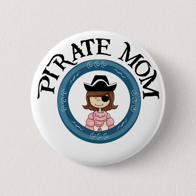 Pirate Mom 2 Inch Round Button (Front)