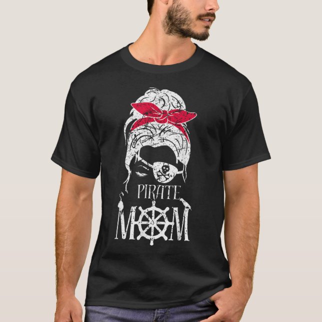 Pirate Mom Distressed T-Shirt (Front)