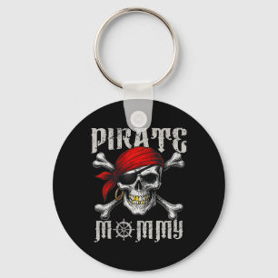 Pirate Mommy Jolly Roger Flag And Skull Crossbones Keychain