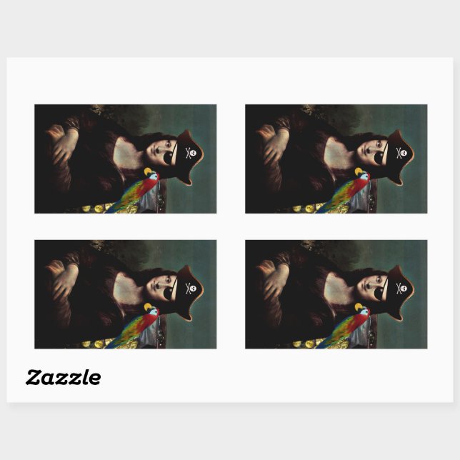 Pirate Mona Lisa with Eye Patch Sticker (Sheet)