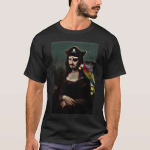 Pirate Mona Lisa with Eye Patch T-Shirt
