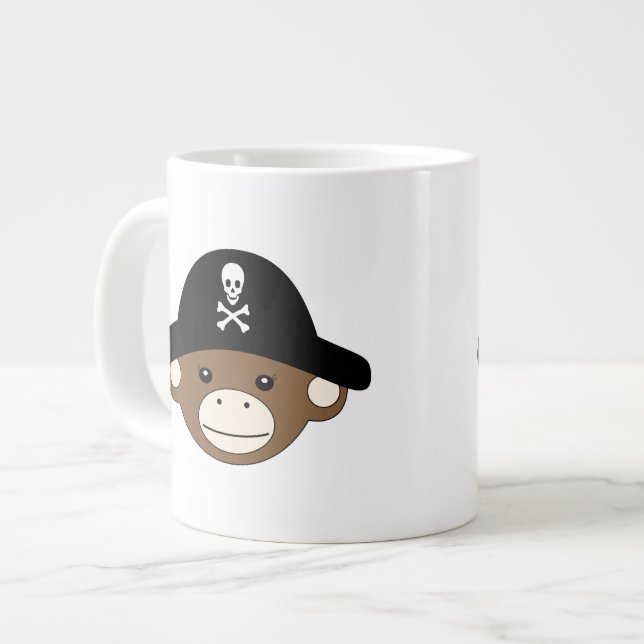 Pirate Monkey Large Coffee Mug (Front Left)