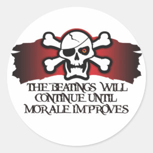 Pirate Morale Classic Round Sticker