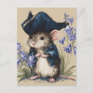 Pirate Mouse in the Flowers Postcard