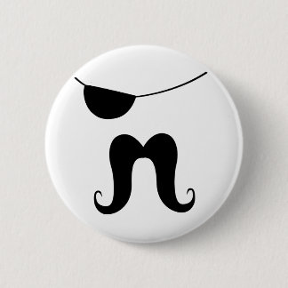 Pirate Moustache 2 Inch Round Button