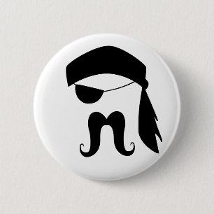 Pirate Moustache 2 Inch Round Button