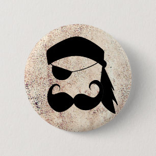 Pirate Moustache 2 Inch Round Button