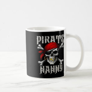 Pirate Nanny Jolly Roger Flag And Skull Crossbones Coffee Mug