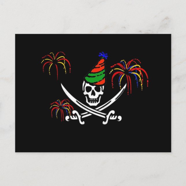 Pirate New Year's Eve Party Invitation Carte posta (Devant)