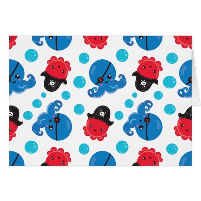 Pirate Octopus, Octopus Pattern, Sea Animals (Front Horizontal)