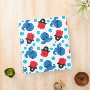 Pirate Octopus, Octopus Pattern, Sea Animals Binder