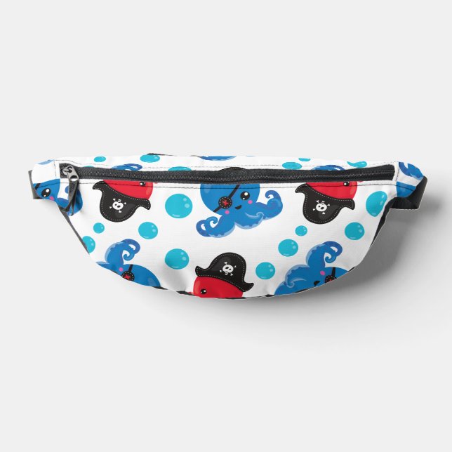 Pirate Octopus, Octopus Pattern, Sea Animals Fanny Pack (Lay Down)