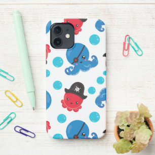 Pirate Octopus, Octopus Pattern, Sea Animals iPhone 12 Case