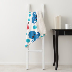 Pirate Octopus, Octopus Pattern, Sea Animals Sherpa Blanket
