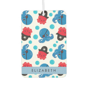 Pirate Octopus, Octopus Pattern, Sea, Your Name Air Freshener