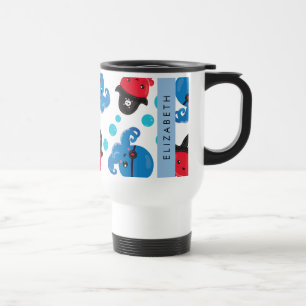 Pirate Octopus, Octopus Pattern, Sea, Your Name Travel Mug