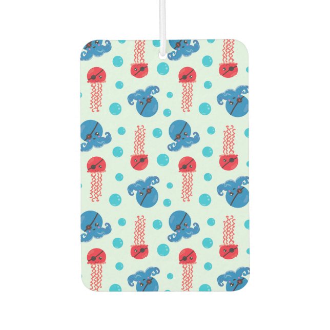 Pirate Octopus, Pirate Jellyfish, Sea Animals Air Freshener (Front)