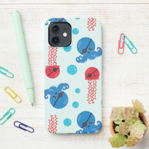 Pirate Octopus, Pirate Jellyfish, Sea Animals iPhone 12 Case